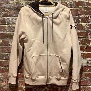 Tan and brown under armor sweatshirt
